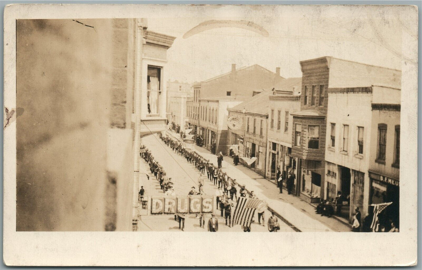 GALENA IL PARADE on MAIN STREET ANTIQUE REAL PHOTO POSTCARD RPPC