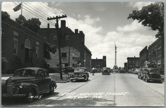 ANGOLA IN EAST MAUMEE STREET VINTAGE REAL PHOTO POSTCARD RPPC