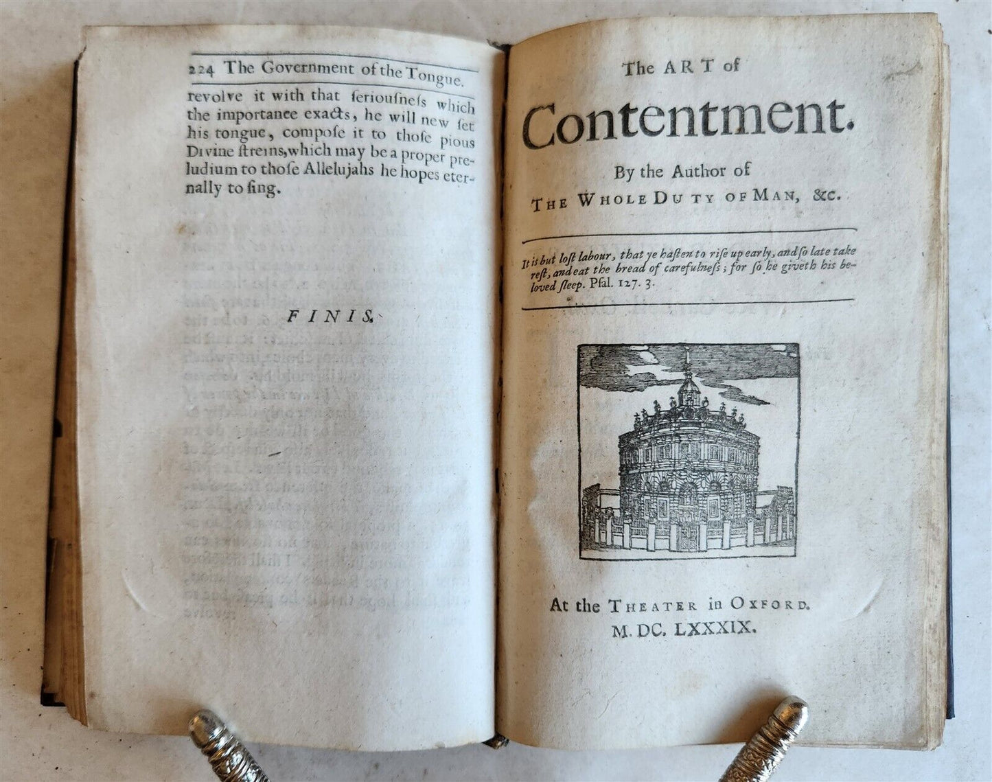 1677 THE GOVERNMENT OF THE TONGUE by Allestree antique in ENGLISH