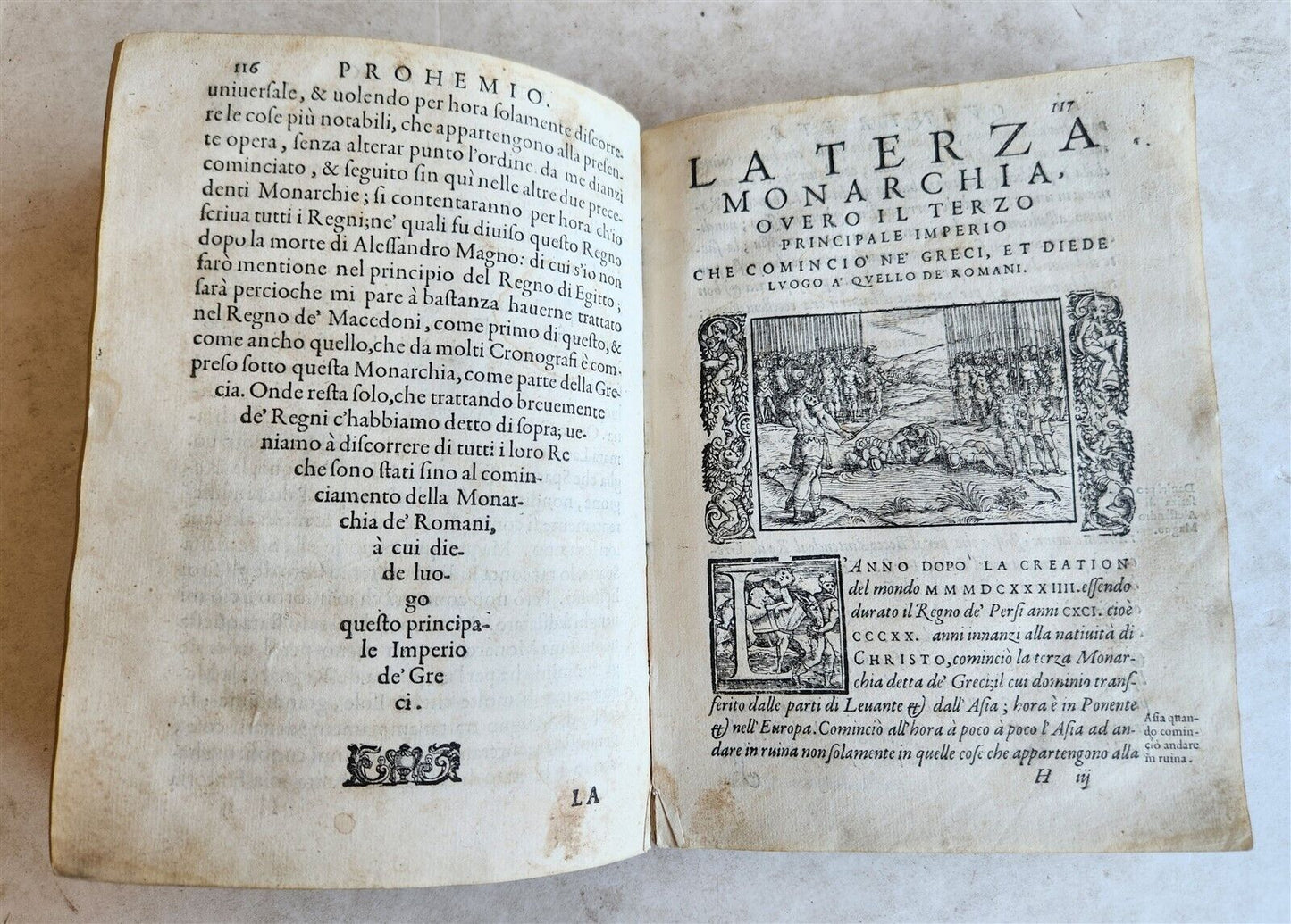 1574 ILLUSTRATED HISTORY of EMPIRES KINGDOMS & NATIONS antique VELLUM in Italian