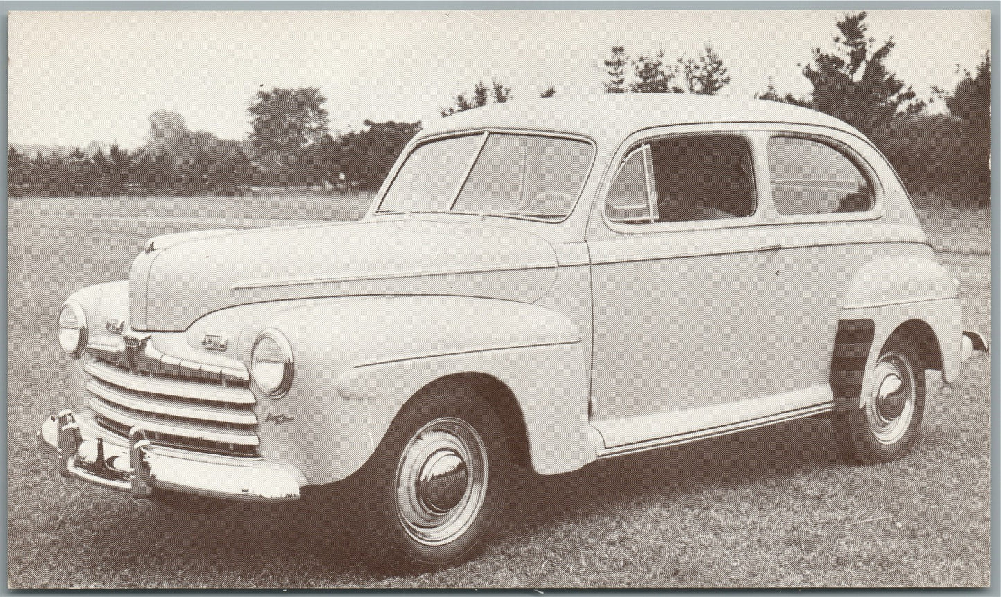 1946 FORD DELUXE 2 DOOR VINTAGE POSTCARD