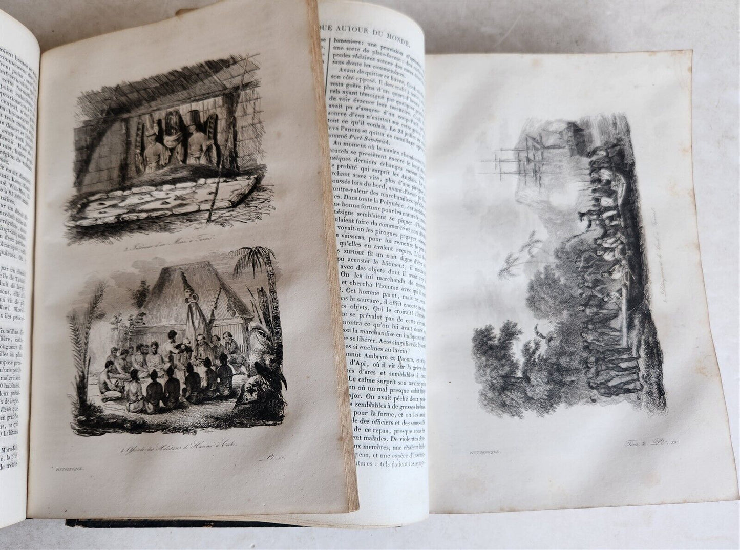 1839 VOYAGE PITTORESQUE AUTOUR du MONDE 2 VOLUMES antique ILLUSTRATED