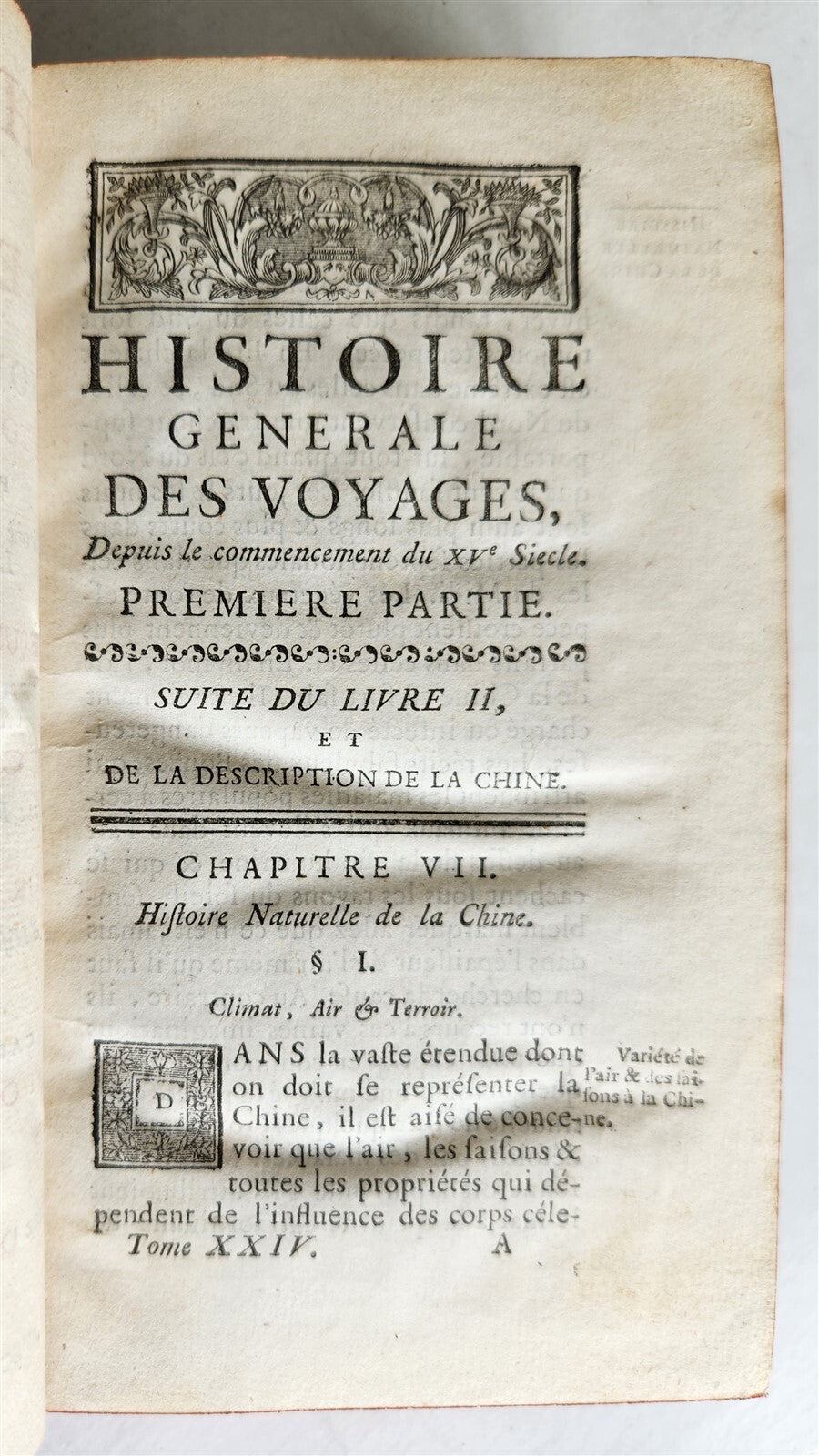1749 HISTOIRE des VOYAGES illustrated v.24 CHINA NATURAL HISTORY TRAVELS antique