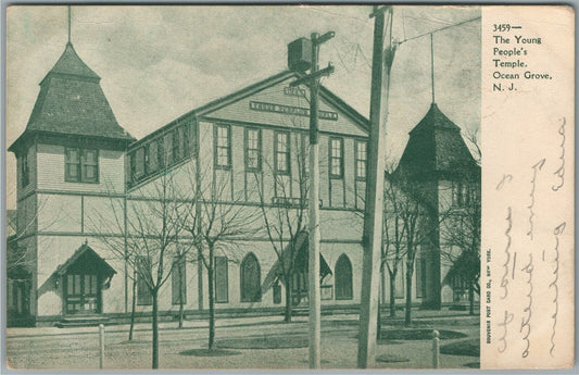 OCEAN GROVE NJ YOUNG PEOPLE'S TEMPLE ANTIQUE POSTCARD