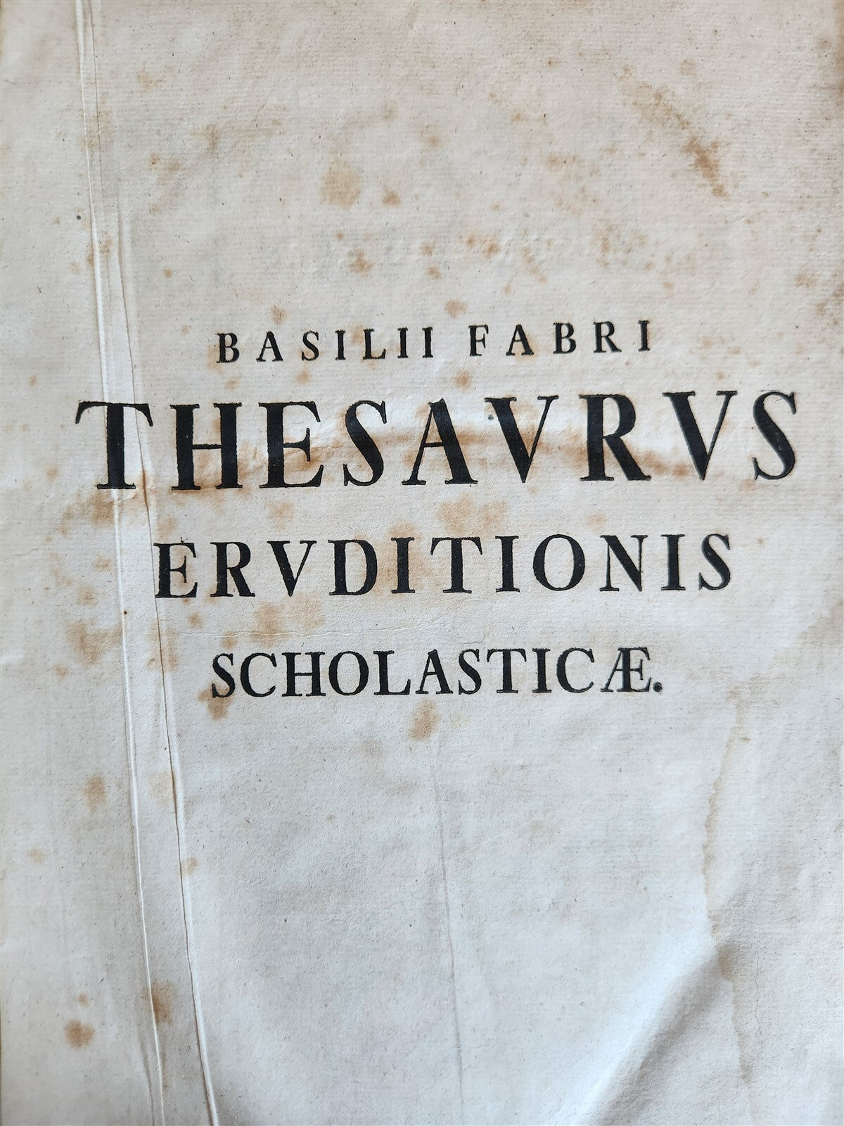 1749 THESAURUS ERUDITIONIS SCHOLASTICAE by BASILII FABRI antique VELLUM FOLIO