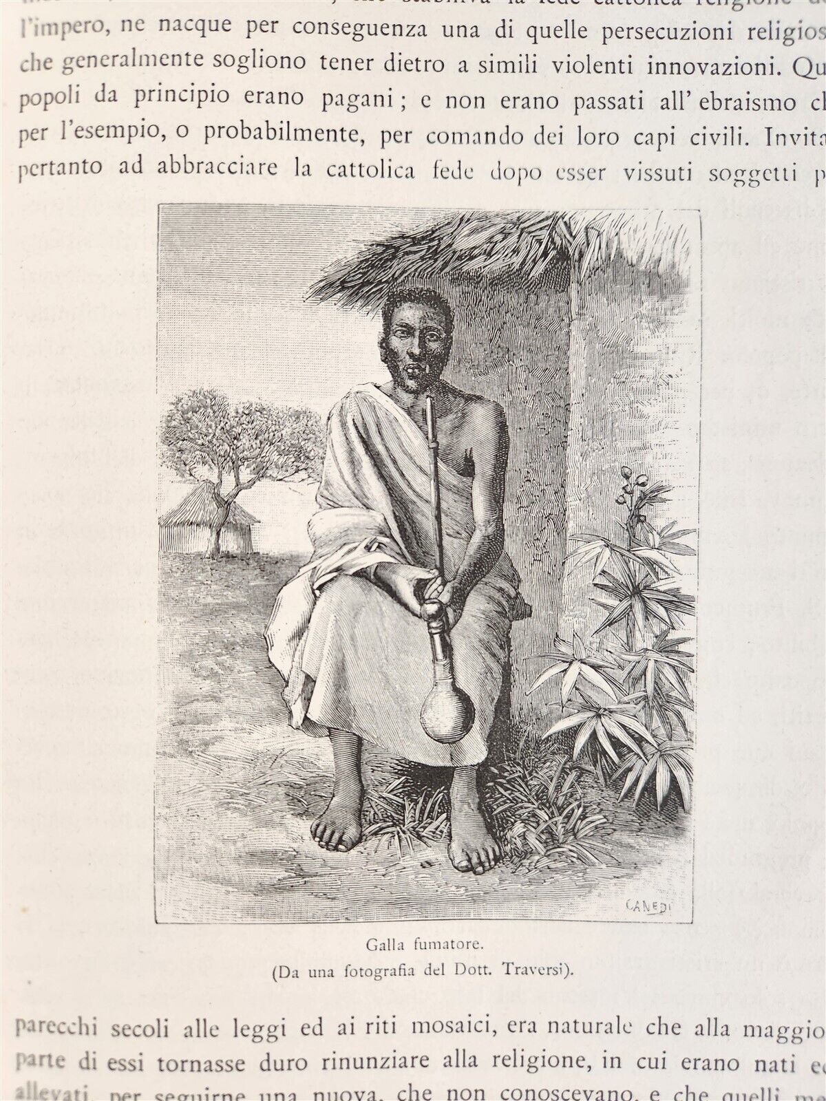 1885 TRAVELS in ETHIOPIA AFRICA in ITALIAN 6 FOLIO VOLUMES antique ILLUSTRATED