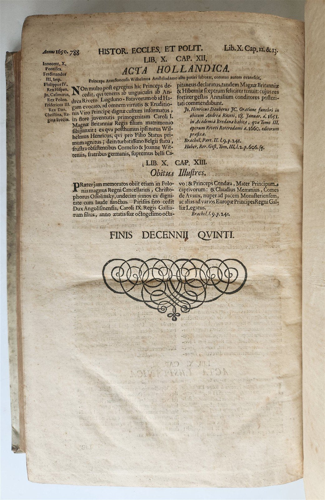1709 HISTORIA ECCLESIASTICA VELLUM BOUND FOLIO antique