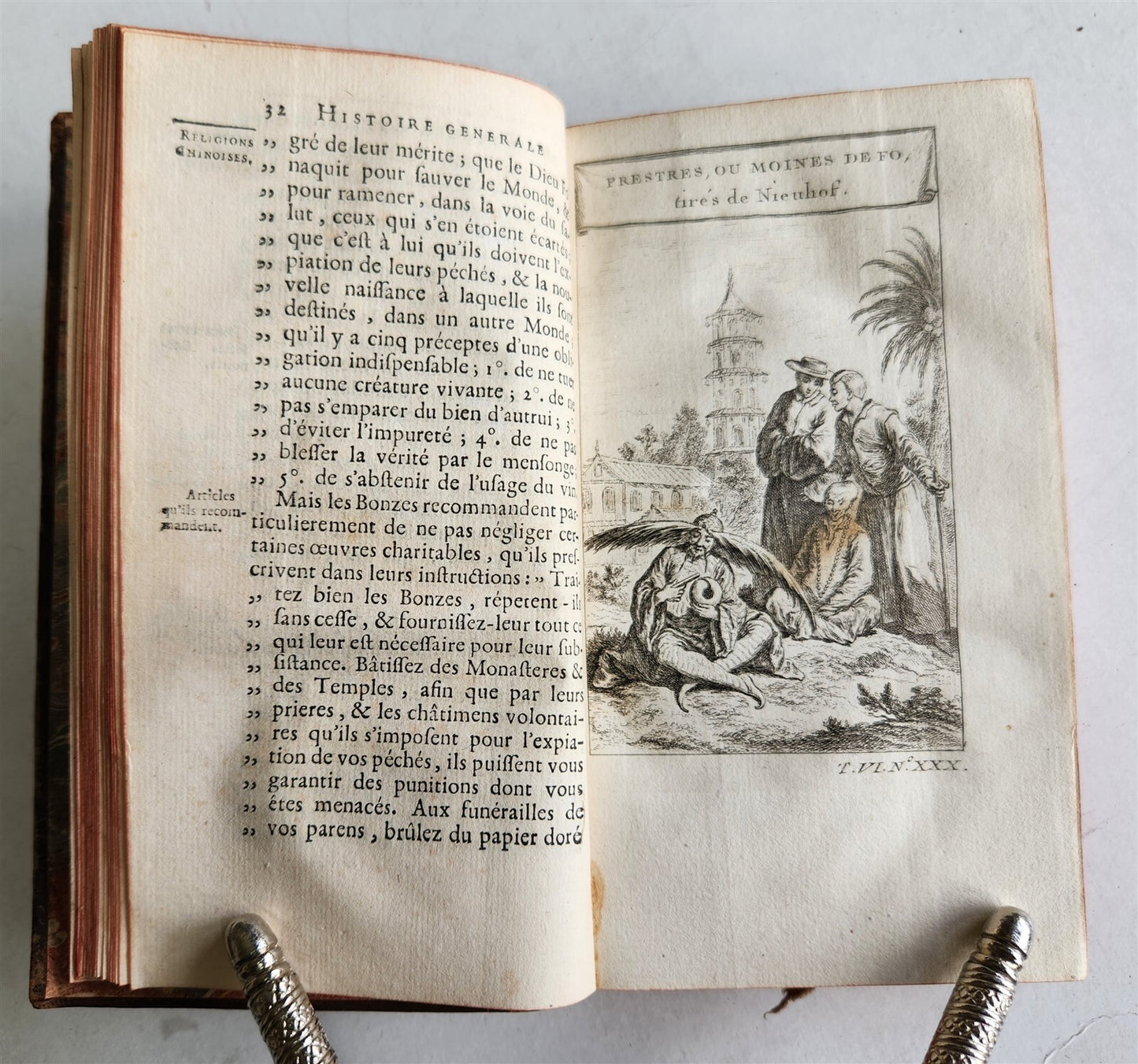 1749 HISTOIRE des VOYAGES VOL. 23 antique illustrated RELIGIONS in CHINA