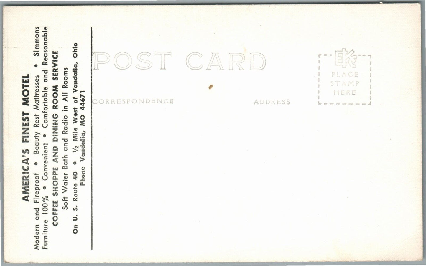 VANDALIA OH YENDES MOTEL VINTAGE REAL PHOTO POSTCARD RPPC