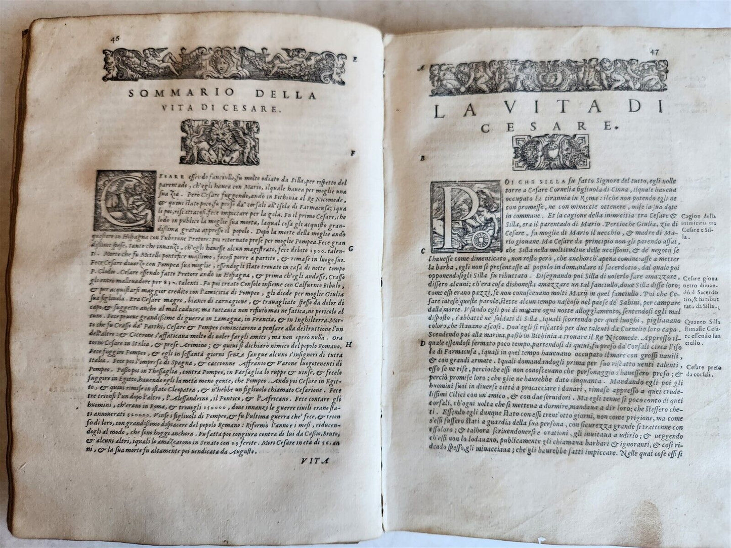 1566 LIFE of PLUTARCH 2 VOLUMES antique in ITALIAN 16th CENTURY VELLUM BOUND