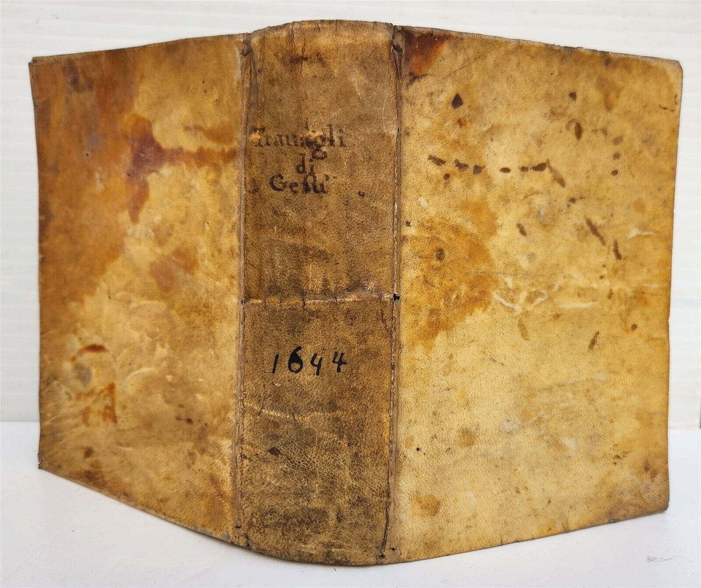 1644 TRAVAGLI DI GIESU by Fr. Tomaso di Gesu antique Travails of Jesus VELLUM