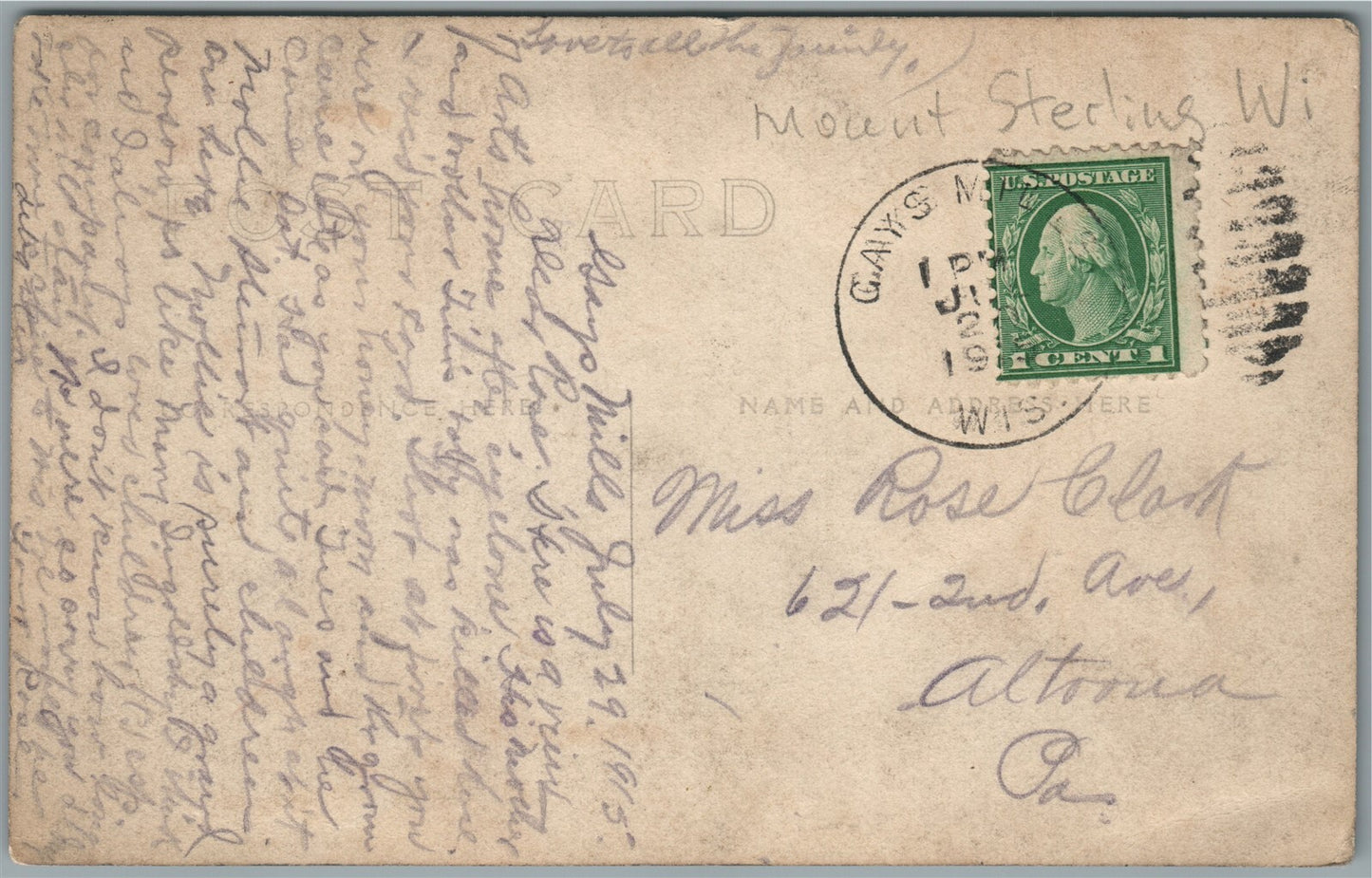 MT.STERLING WI TIM FINLEY FARM AFTER CYCLONE ANTIQUE REAL PHOTO POSTCARD RPPC