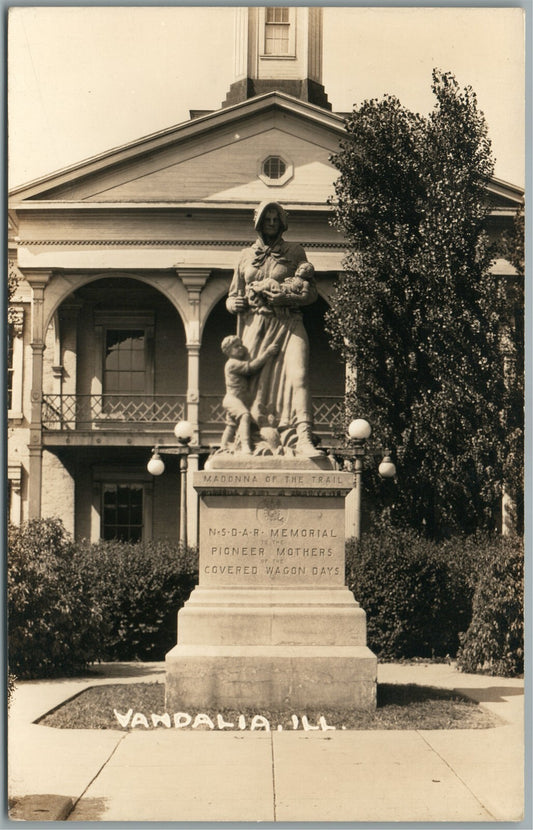 VANDALIA IL MADONNA OF THE TRAIL MEMORIAL ANTIQUE REAL PHOTO POSTCARD RPPC