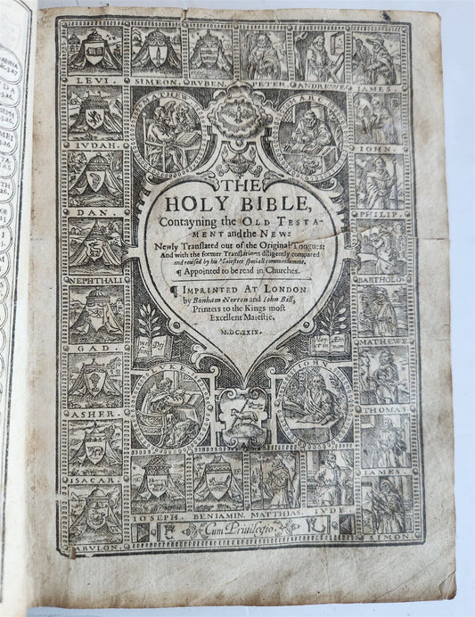 1629 BIBLE in ENGLISH antique ILLUSTRATED Old & New Testament