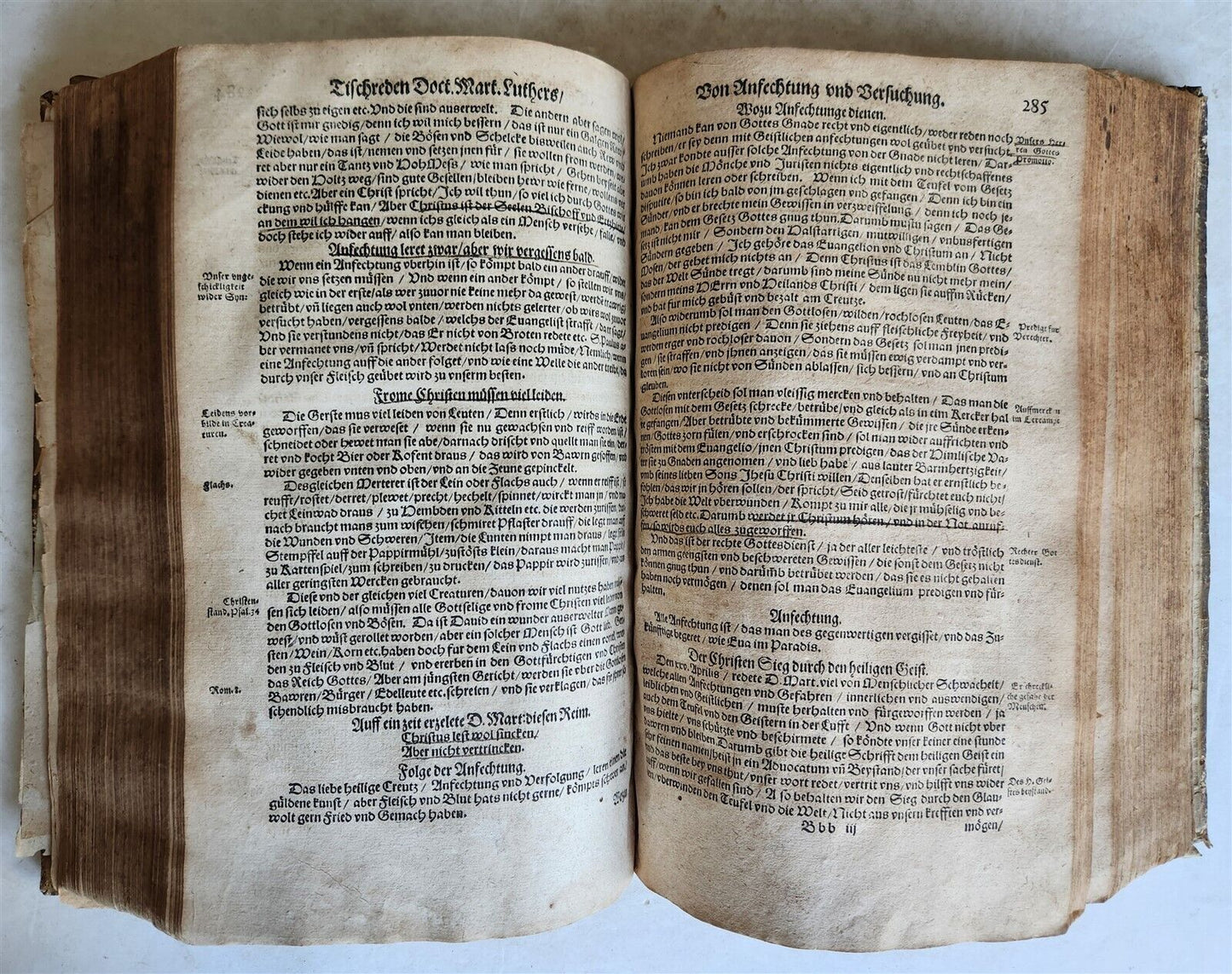 1567 COLLOQVIA by MARTIN LUTHER antique PIGSKIN BOUND FOILIO
