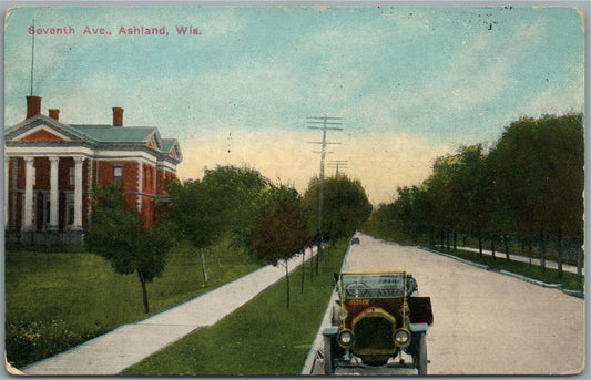 ASHLAND WI SEVENTH AVENUE ANTIQUE POSTCARD