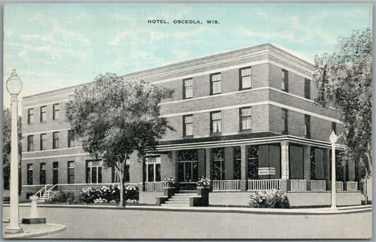 OSCEOLA WI HOTEL ANTIQUE POSTCARD