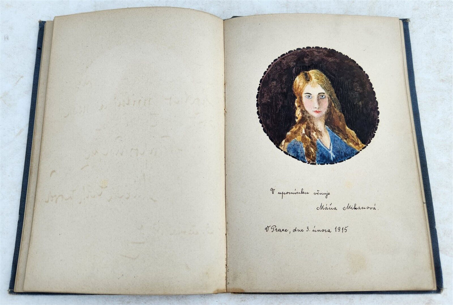 1912-18 ALBUM AMICORUM - MANUSCRIPT CZECH GERMAN BOOK antique POETRY ILLUSTRATED