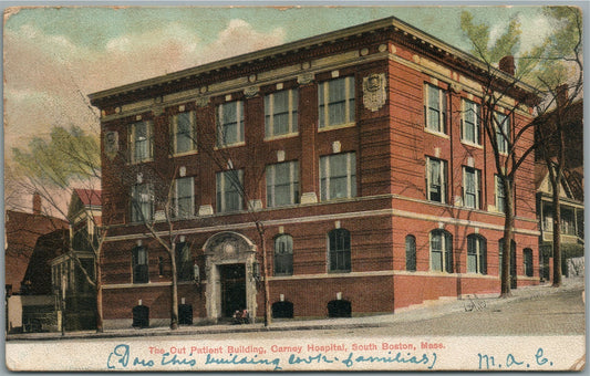 SOUTH BOSTON MA CARNEY HOSPITAL ANTIQUE POSTCARD