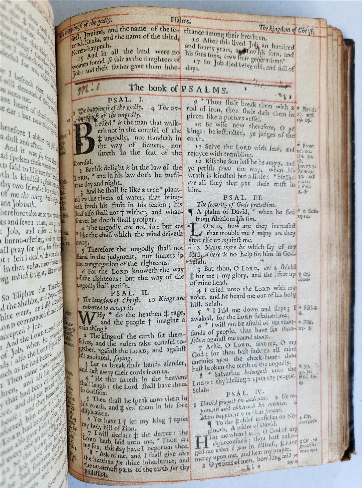 1679 BIBLE ENGLISH 2 VOLUMES antique Old & New Testament w/ Concordance & Psalms