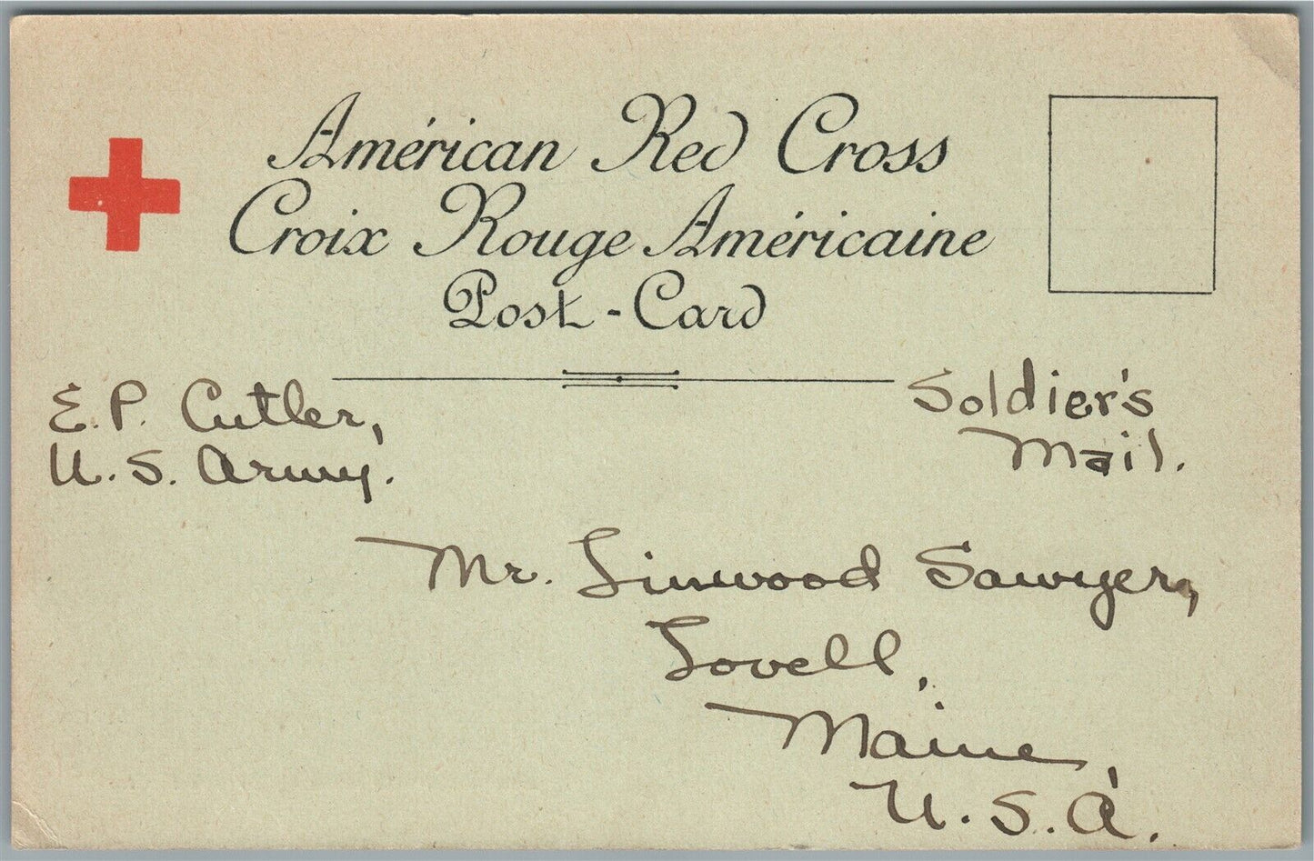AMERICAN TROOPS IN PARIS RED CROSS WWI ERA ANTIQUE POSTCARD