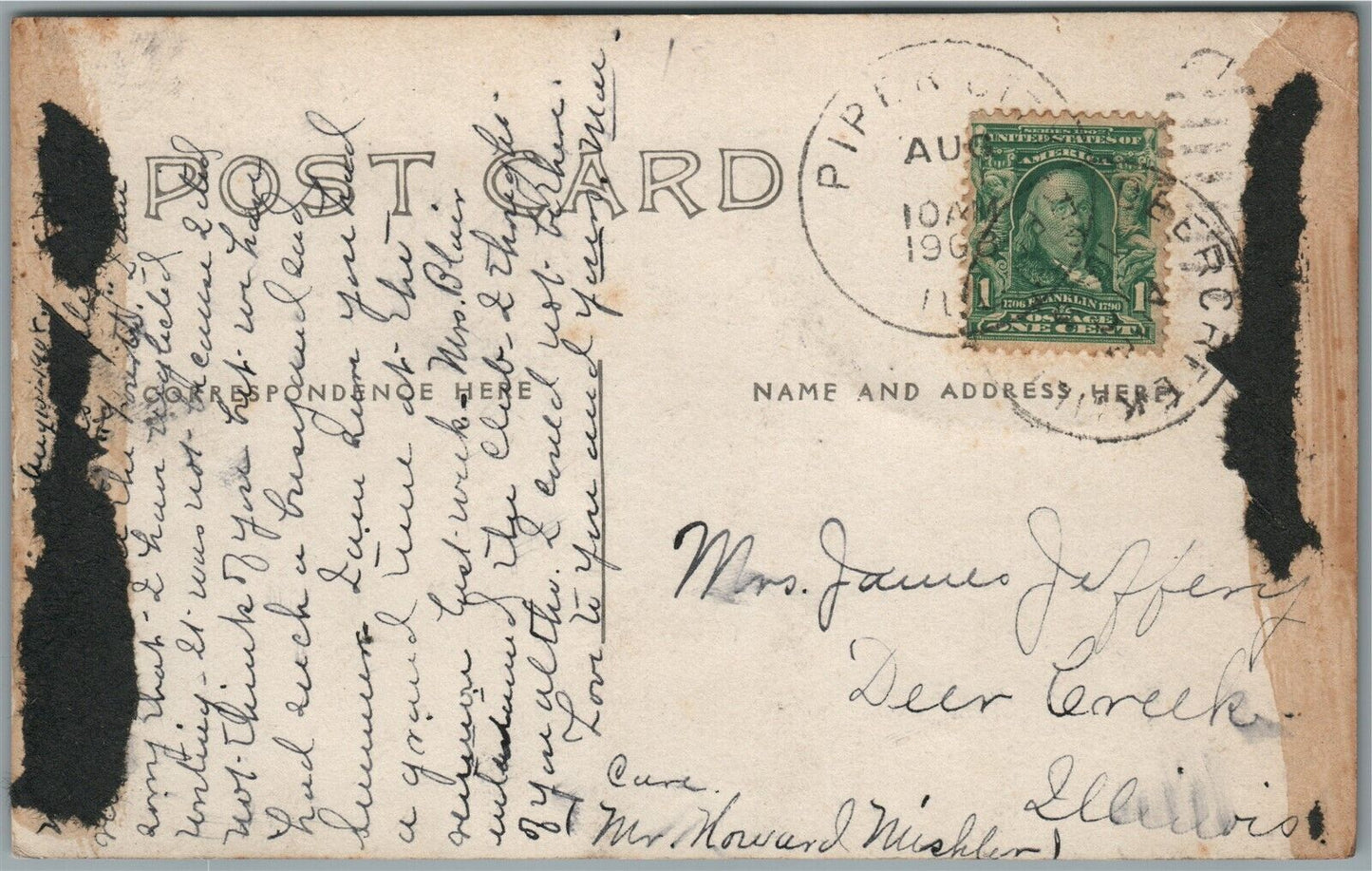 PIPER CITY IL ANTIQUE REAL PHOTO POSTCARD RPPC