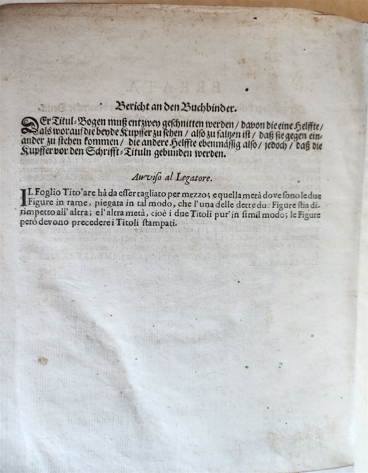 1693 ITALIAN GERMAN DICTIONARY by M. CRAMER antique VELLUM BOUND