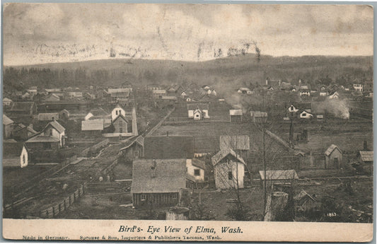 ELMA WA BIRDS EYE VIEW ANTIQUE POSTCARD