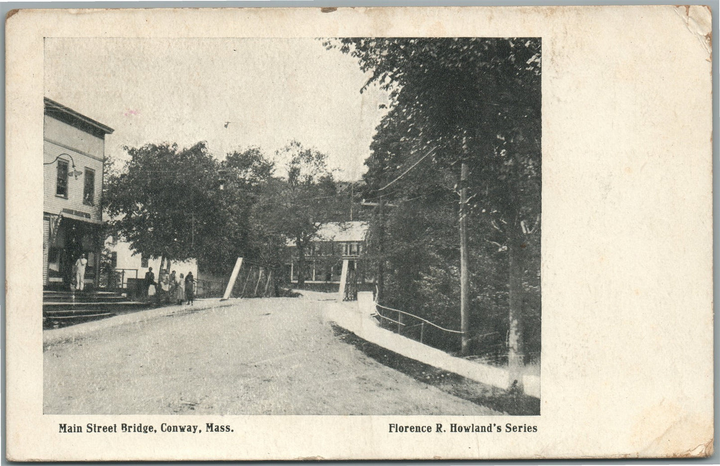 CONWAY MA MAIN STREET BRIDGE ANTIQUE POSTCARD