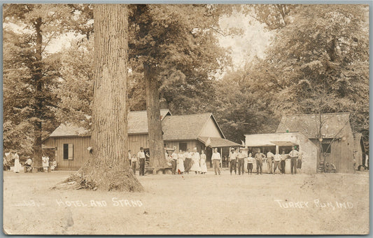 TURKEY RUN IN HOTEL & STAND ANTIQUE REAL PHOTO POSTCARD RPPC