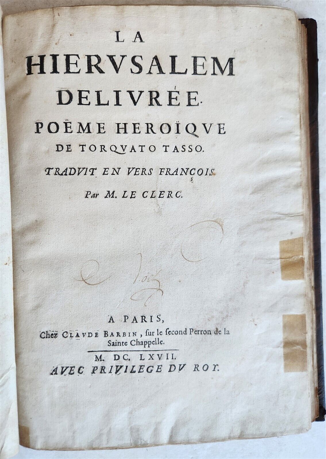 1667 JERUSALEM DELIVERED by TORQUATO TASSO antique ILLUSTRATED