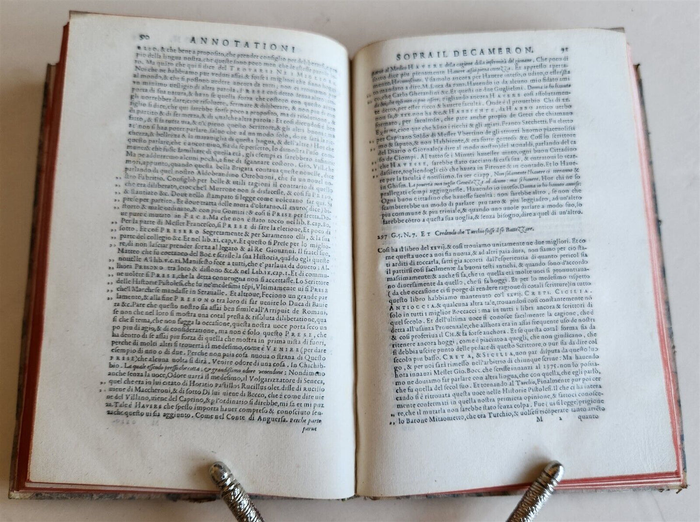 1573 GIUNTI PRESS ANNOTATION on DECAMERON by GIOVANNI BOCCACCIO antique VELLUM