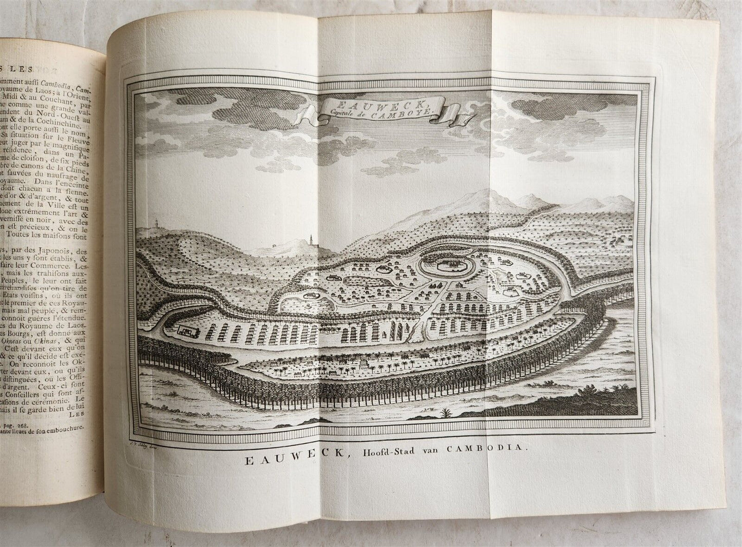 1755 TRAVELS TO EAST INDIES SIAM antique Histoire generale des voyages ILLUSTR.