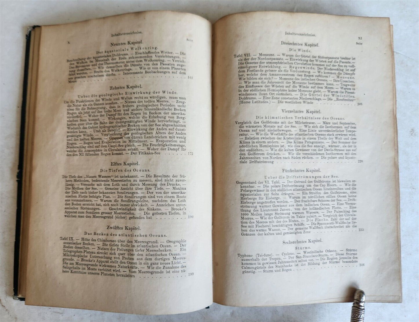 1856 PHYSICAL GEOGRAPHY of the SEA antique ILLUSTRATED w/MAPS in GERMAN