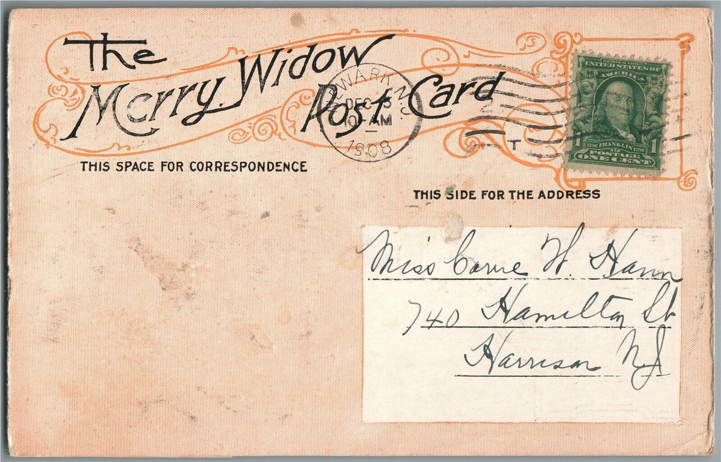 NEWARK NJ THEATER ADVERTISING FOLDING ANTIQUE POSTCARD