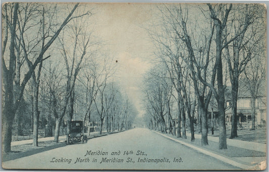 INDIANAPOLIS IN MERIDIAN & 14th STREETS ANTIQUE POSTCARD