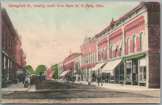ST.PARIS OH SPRINGFIELD STREET ANTIQUE POSTCARD