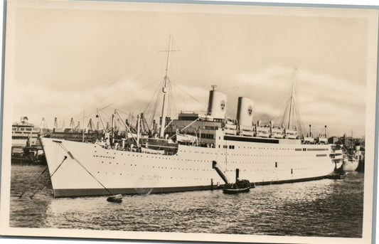M/S GRIPSHOLM SWEDISH AMERICAN LINE VINTAGE REAL PHOTO POSTCARD RPPC