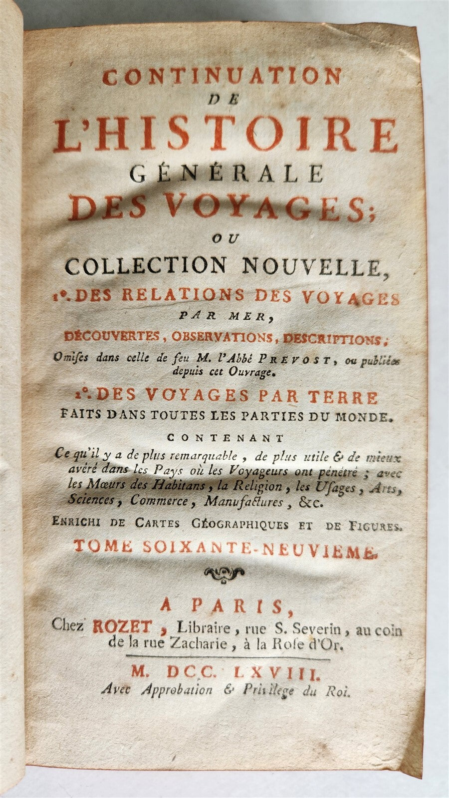 1768 HISTOIRE des VOYAGES VOL.69 antique illustrated ICELAND & SIBERIA RUSSIA