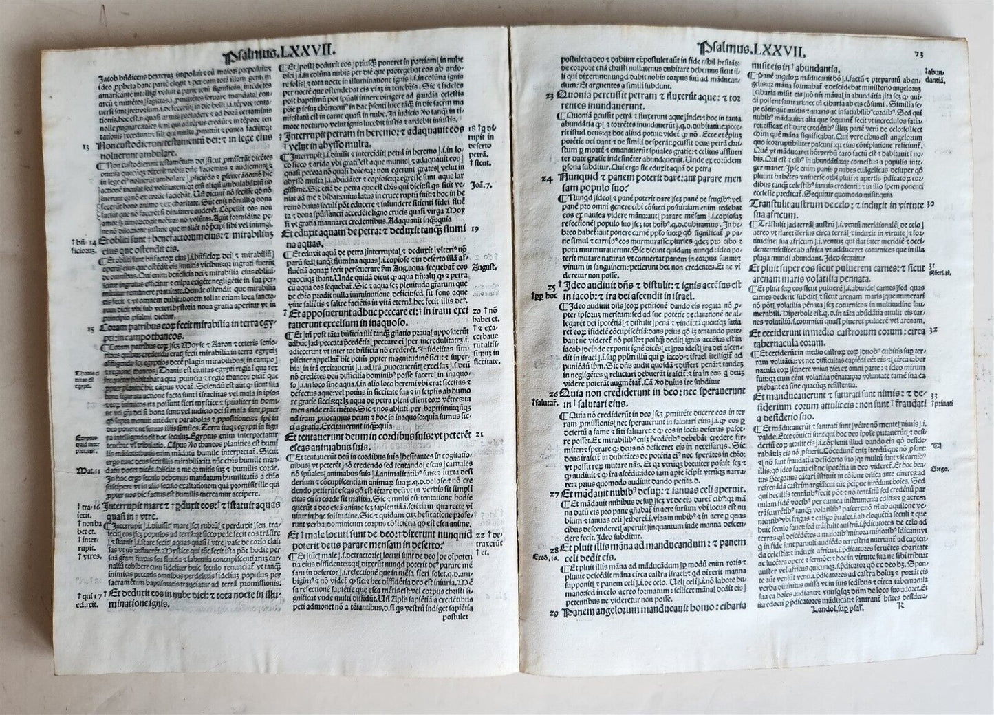 1521 POST-INCUNABULA COMMENTARY of PSALMS by Ludolph of Saxony antique VELLUM