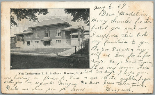 BOONTON NJ RAILROAD STATION RAILWAY TRAIN DEPOT ANTIQUE POSTCARD