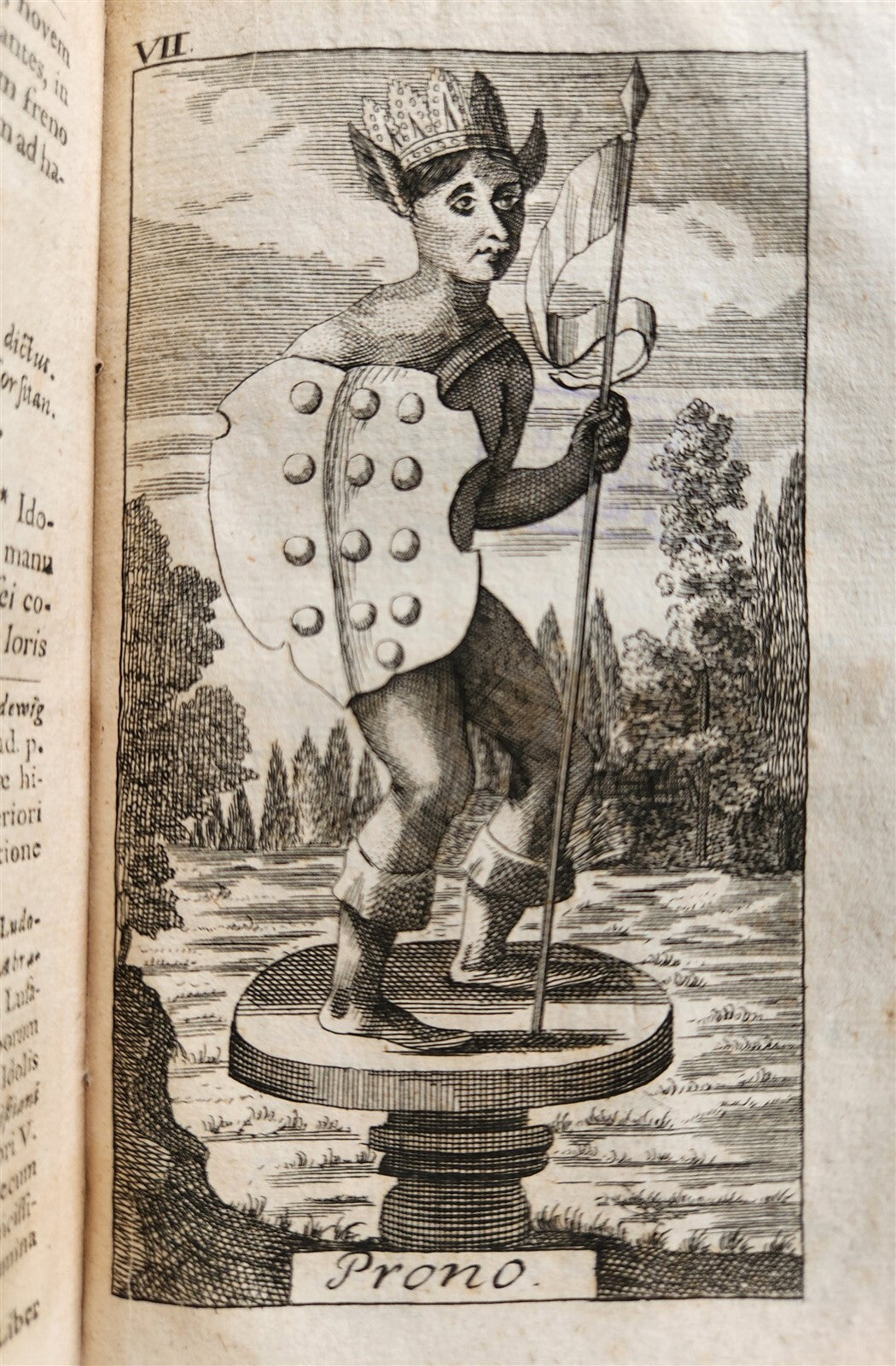 1728 MYTHOLOGY ILLUSTRATED GERMAN GODS ANTIQUE vellum bound
