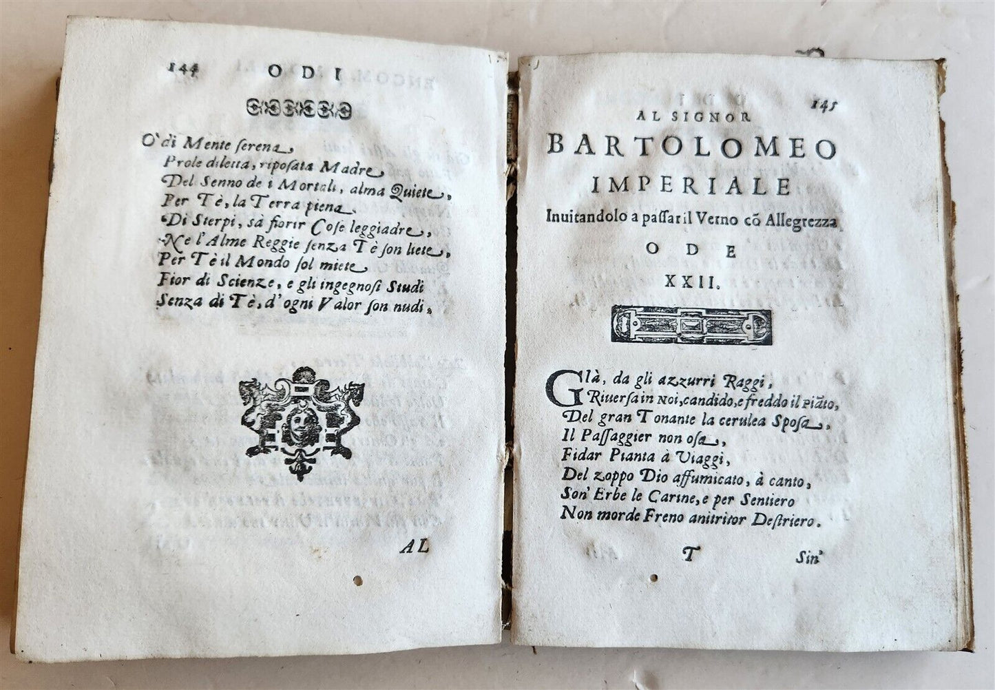 1635 POETRY in ITALIAN antique VELLUM BINDING