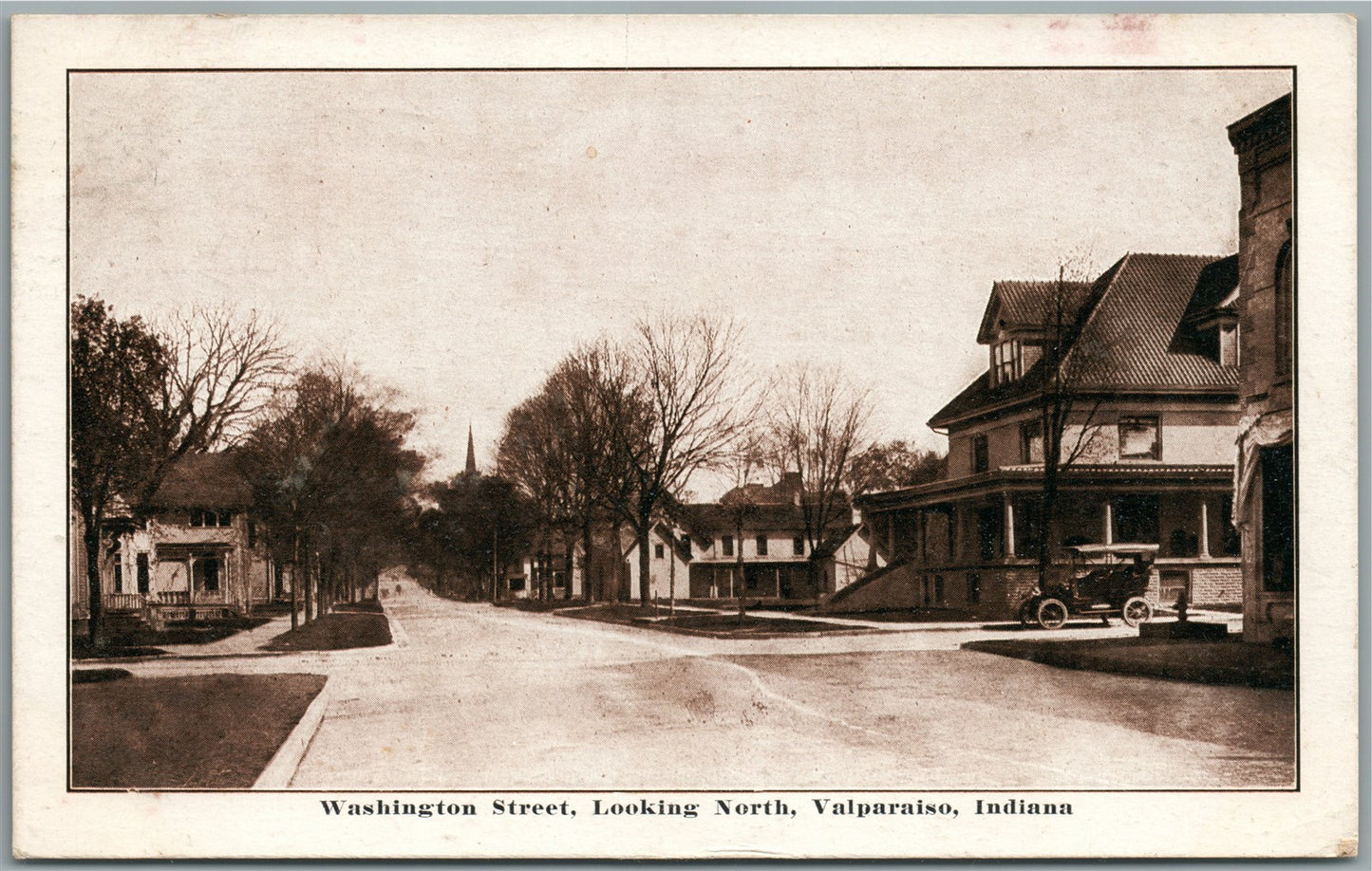 VALPARAISO IN WASHINGTON STREET ANTIQUE POSTCARD