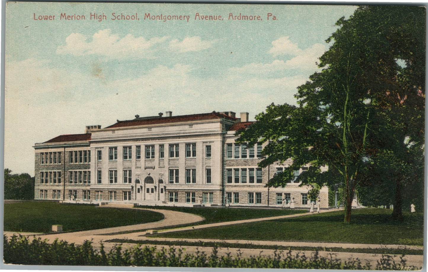 ARDMORE PA LOWER MERION HIGH SCHOOL ANTIQUE POSTCARD