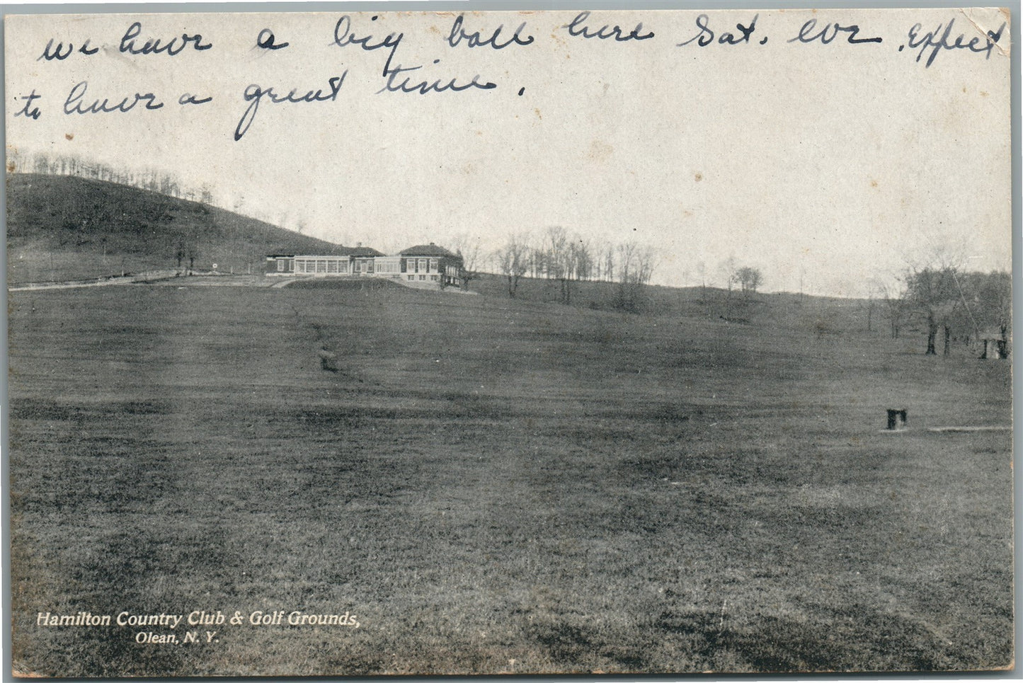 OLEAN NY HAMILTON COUNTRY CLUB & GOLF GROUNDS ANTIQUE POSTCARD