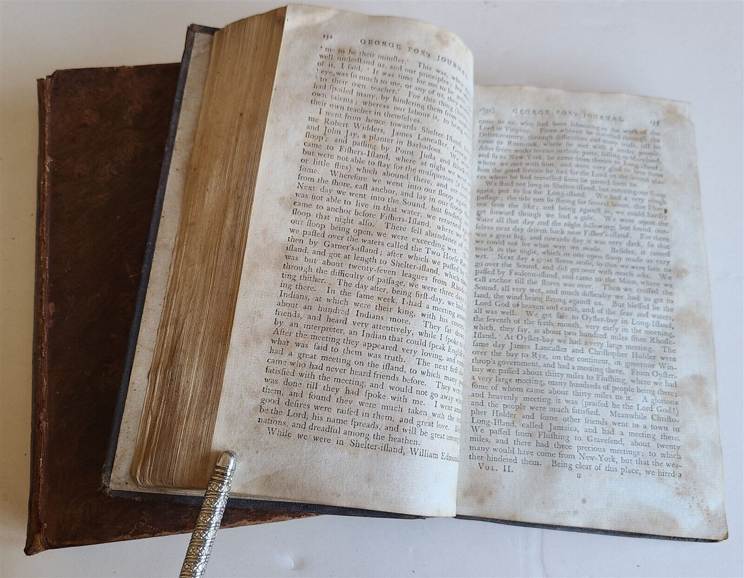 1800 JOURNAL of GEORGE FOX Life Travels Sufferings antique AMERICANA New Yord ed
