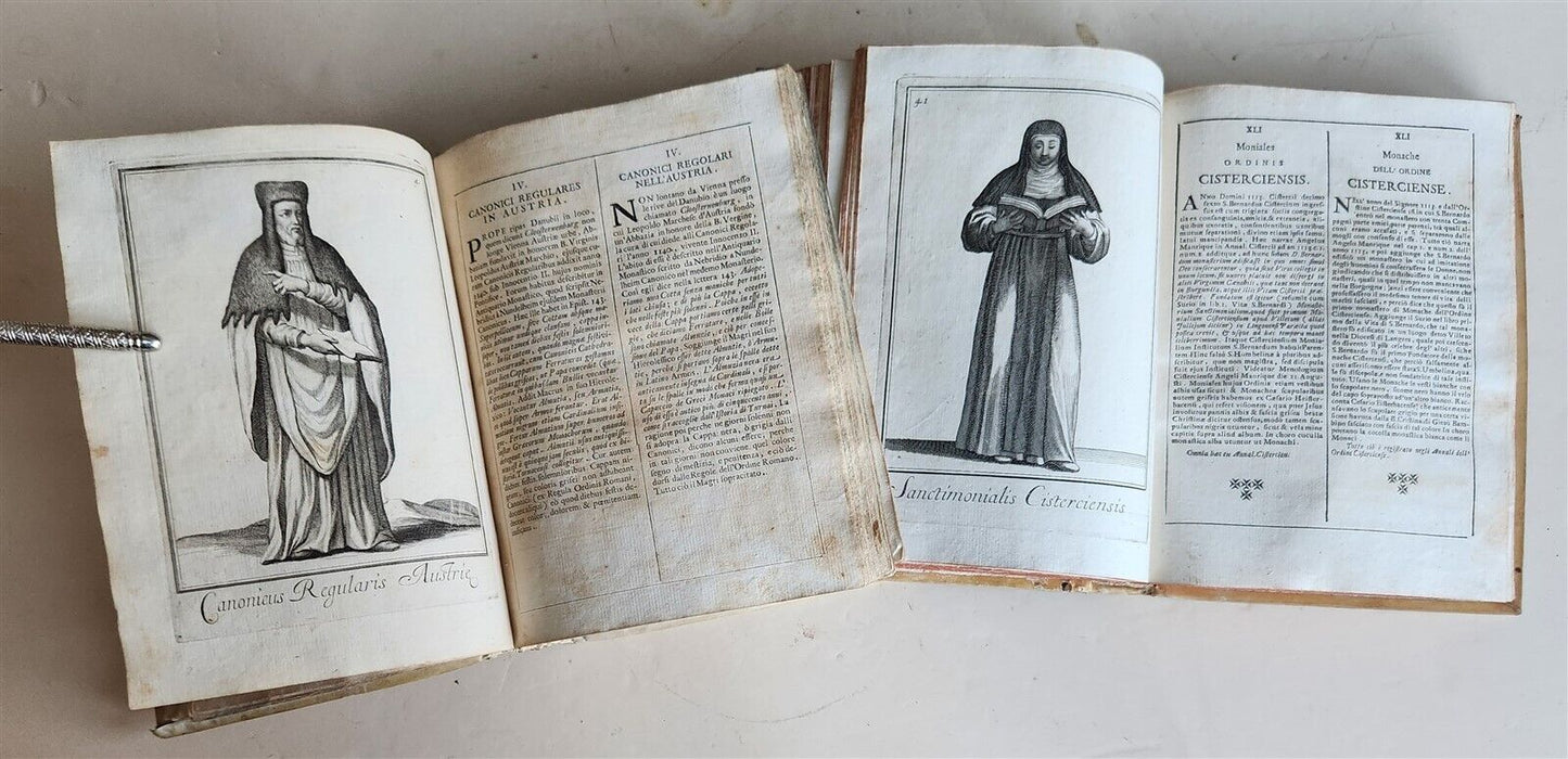 1706 ORDER of MILITANT CHURCH illustrated w/ 244 PLATES 2 VOLS antique VELLUM