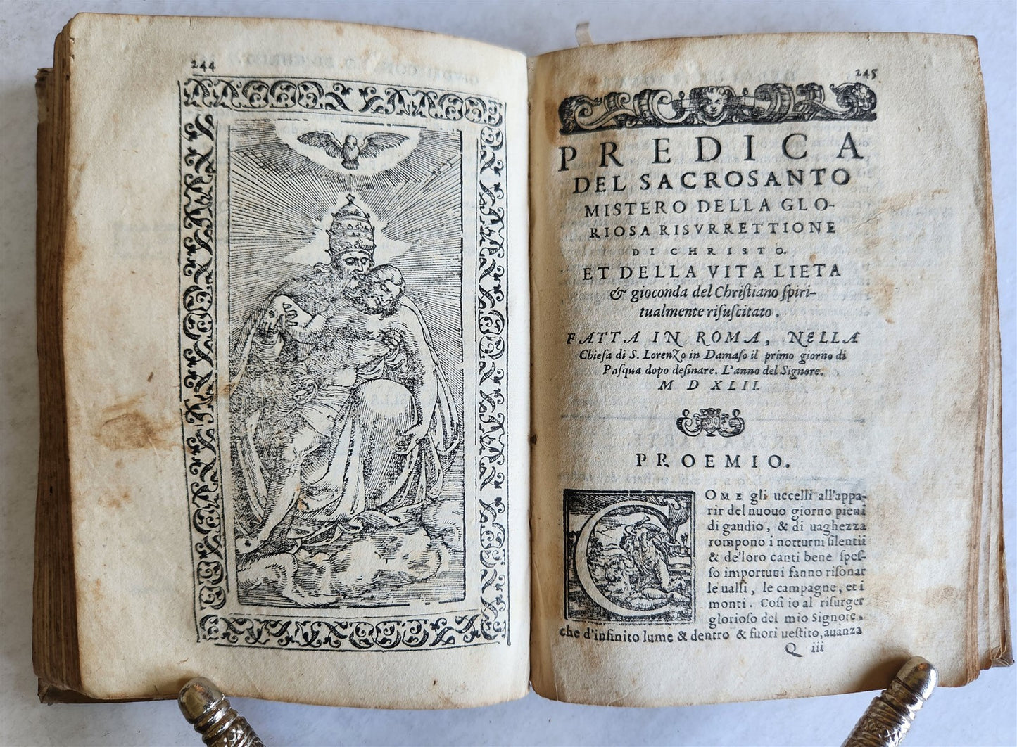 1581 SERMONS by MUSSO COPRNELIO antique 16th CENTURY vellum ILLUSTRATED scarce