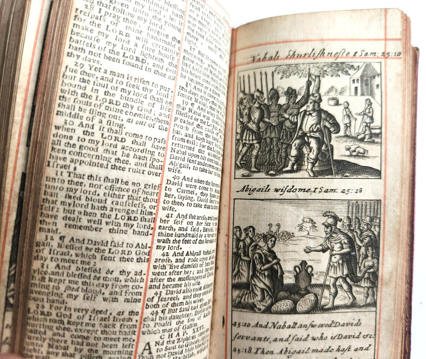 1684 BIBLE in ENGLISH ILLUSTRATED w/89 PLATES 2 VOLS OLD & NEW TESTAMENT antique